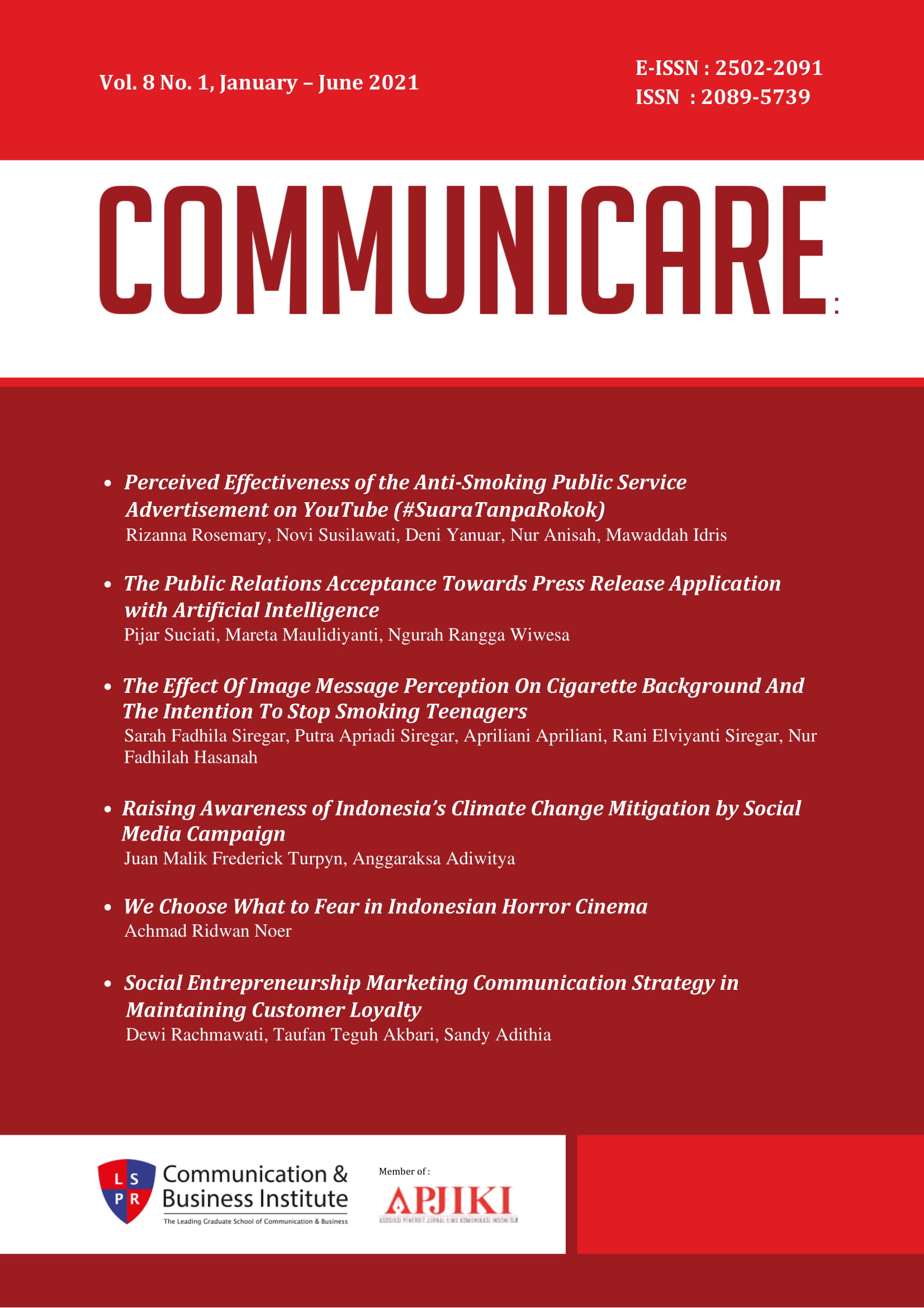 					View Vol. 8 No. 1 (2021): Communicare : Journal of Communication Studies
				