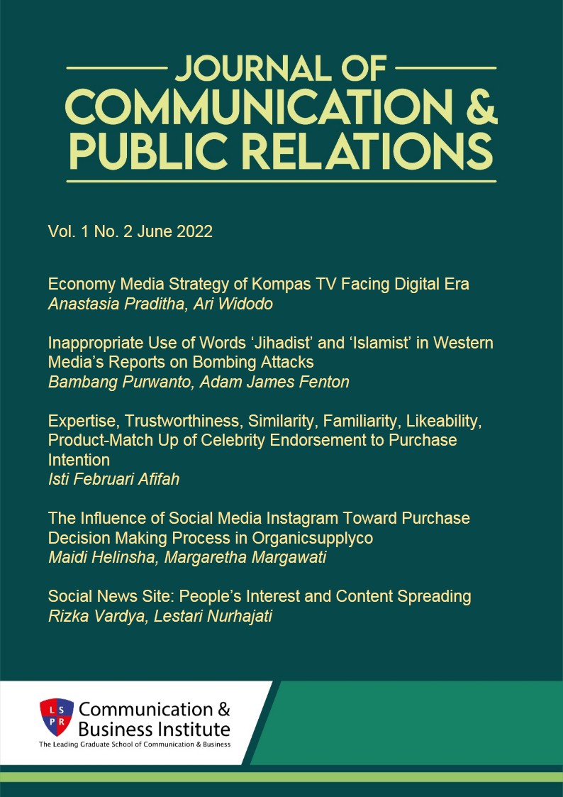 					View Vol. 1 No. 2 (2022): Journal of Communication & Public Relations
				