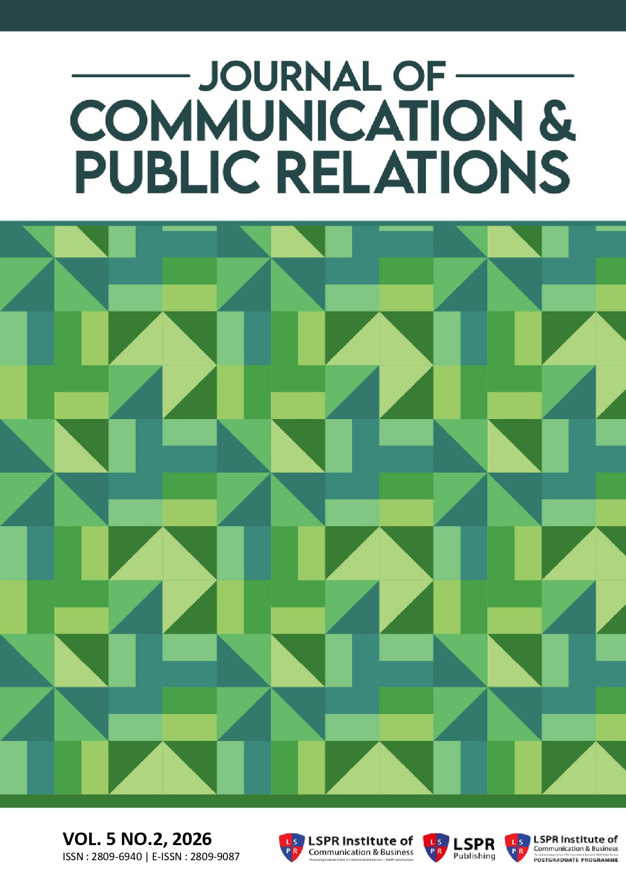 					View Vol. 5 No. 2 (2026): Journal of Communication and Public Relations
				